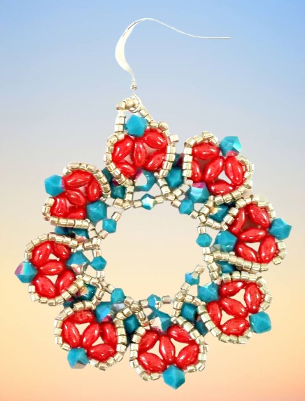 Earrings with turquoise colored crystals - Amalfi