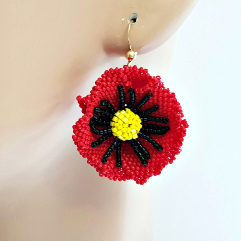 Poppy - colorful flower earrings