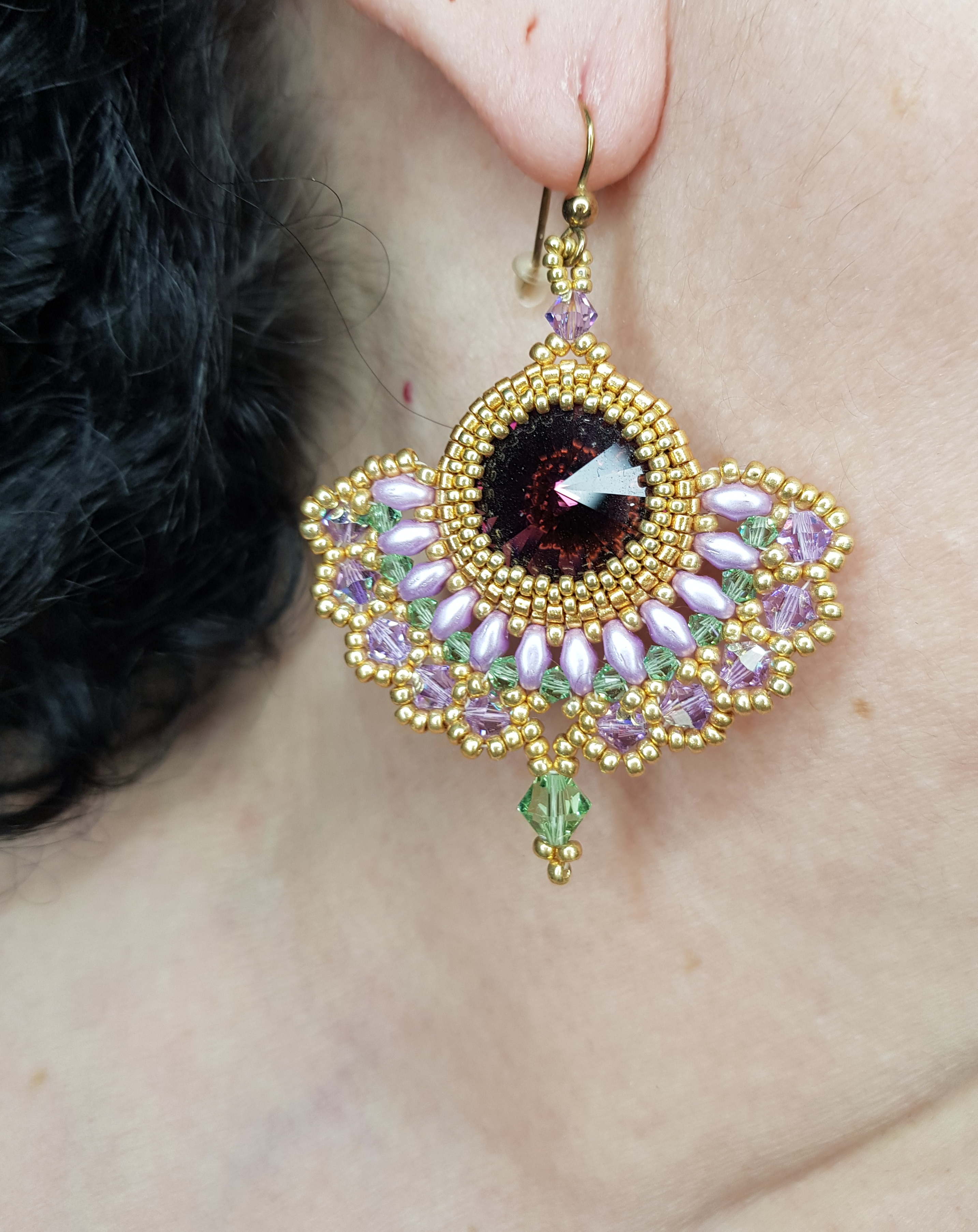 Lady - elegant special crystal pendant earrings