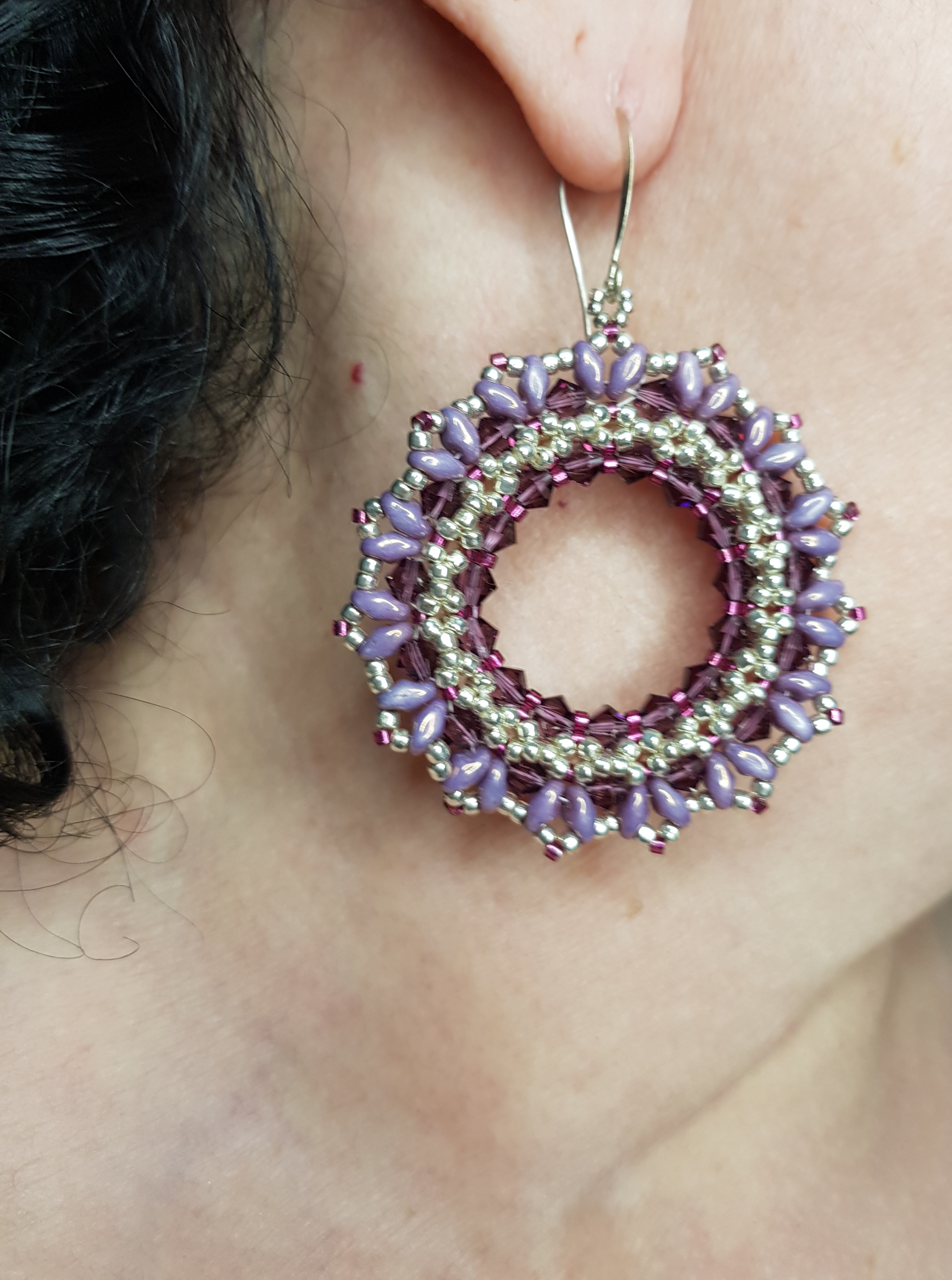 Amethyst - round drop earrings